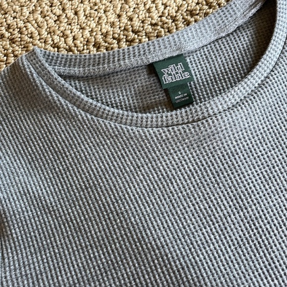 Wild fable waffle knit lettuce edge baby tee top - Picture 2 of 4